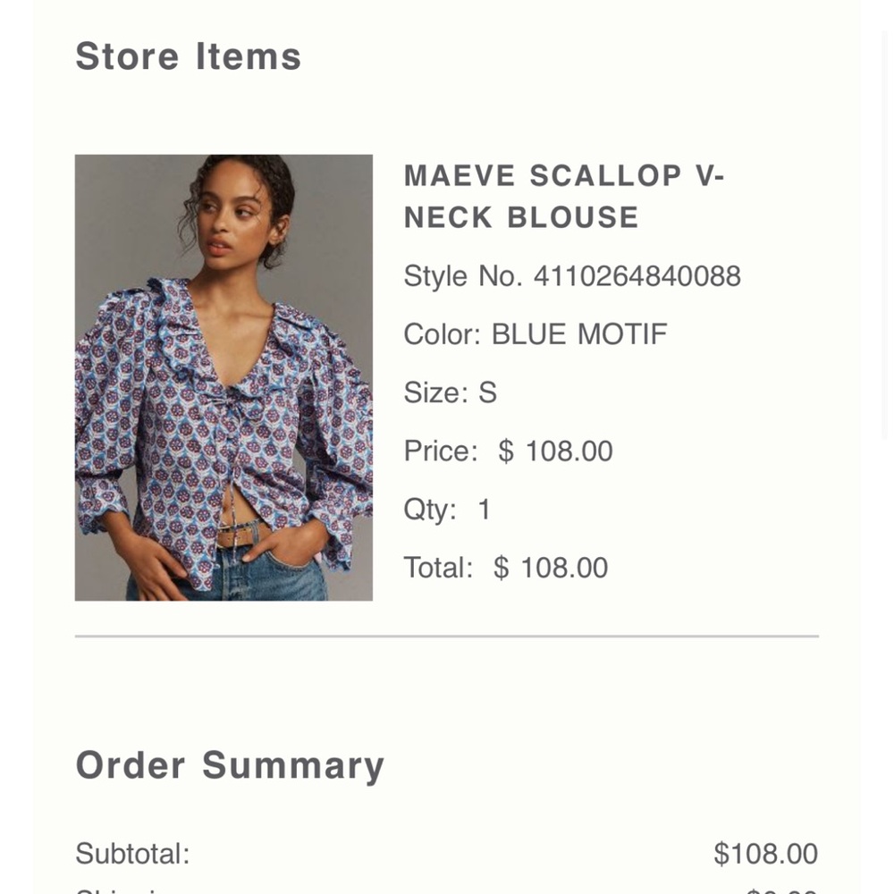 Maeve Scalloped V Neck Top